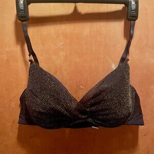 36D Adore Me Black Glitter Bra